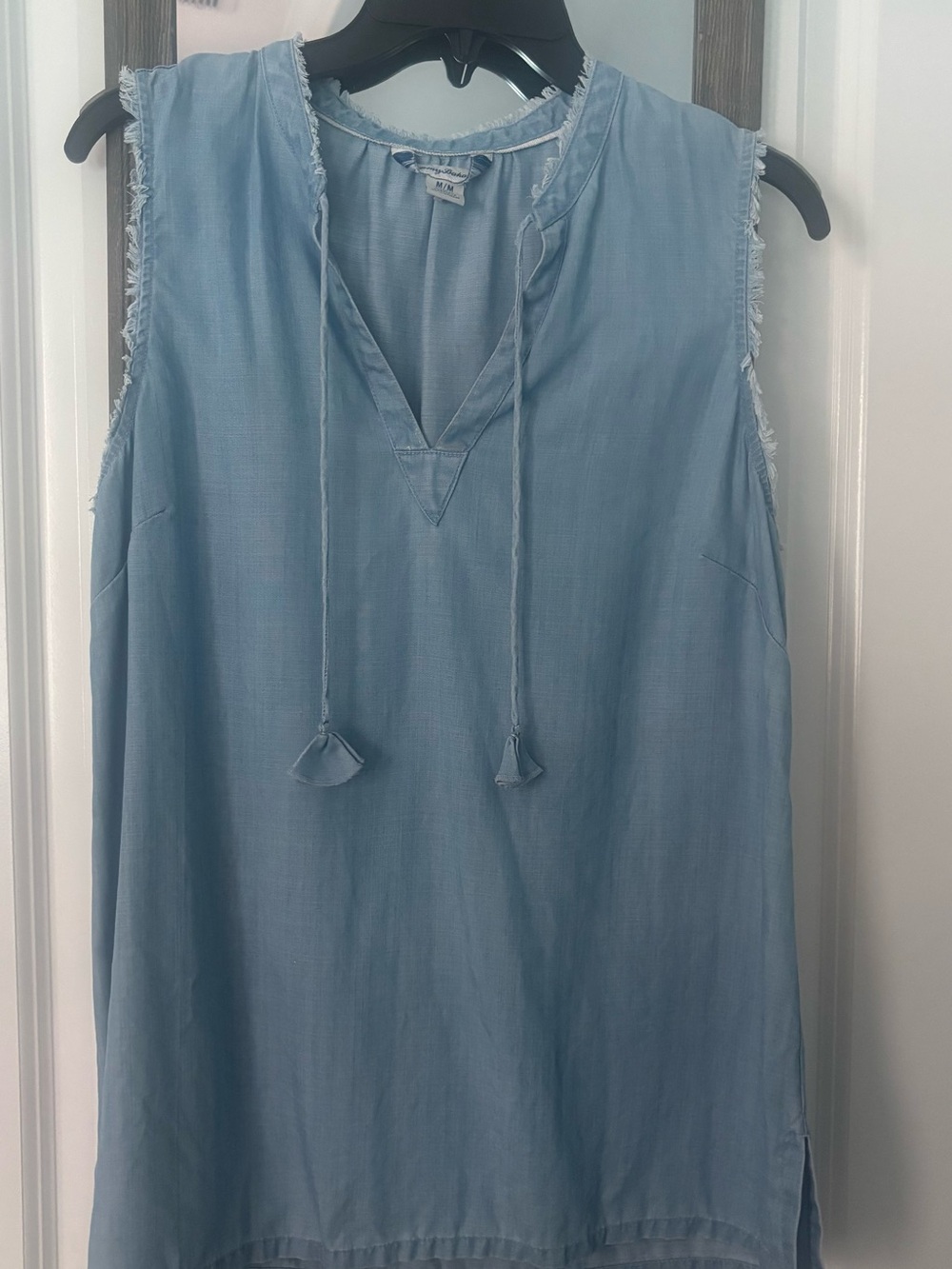 Tommy Bahama Light Blue Sleeveless Tassel Tie Tunic